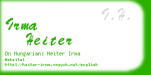 irma heiter business card